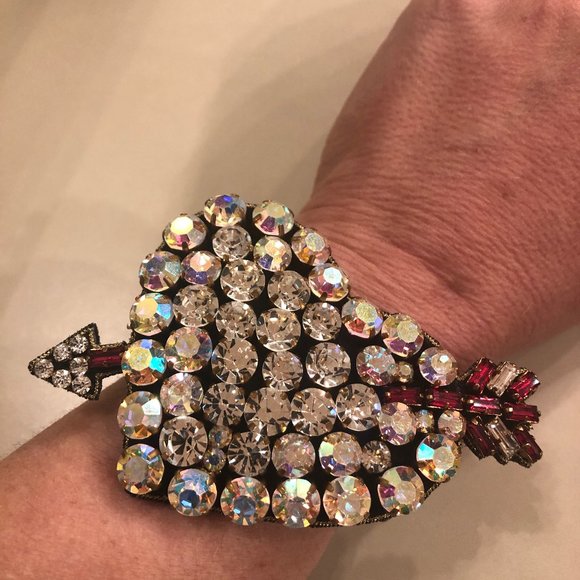 Gucci Web Crystal Heart Bracelet in Red NEW IN BOX - Picture 12 of 13